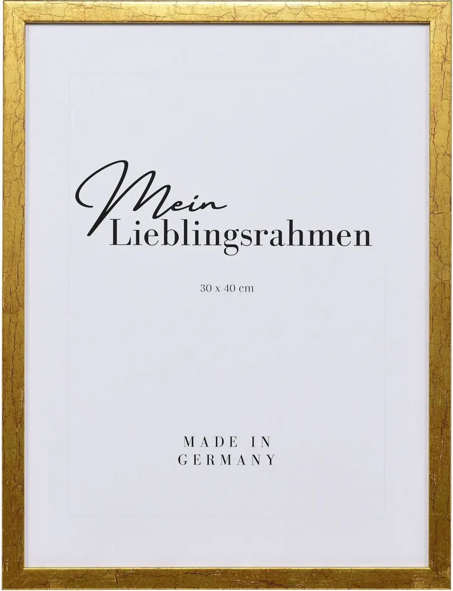 Frontansicht eines gÃ¼nstigen, antiken Holzrahmens in Antikgold
