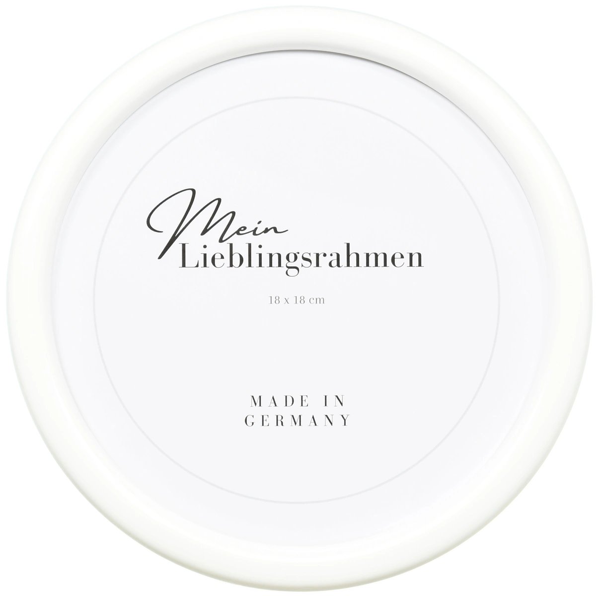 Vooraanzicht van een ronde lijst in de kleur wit