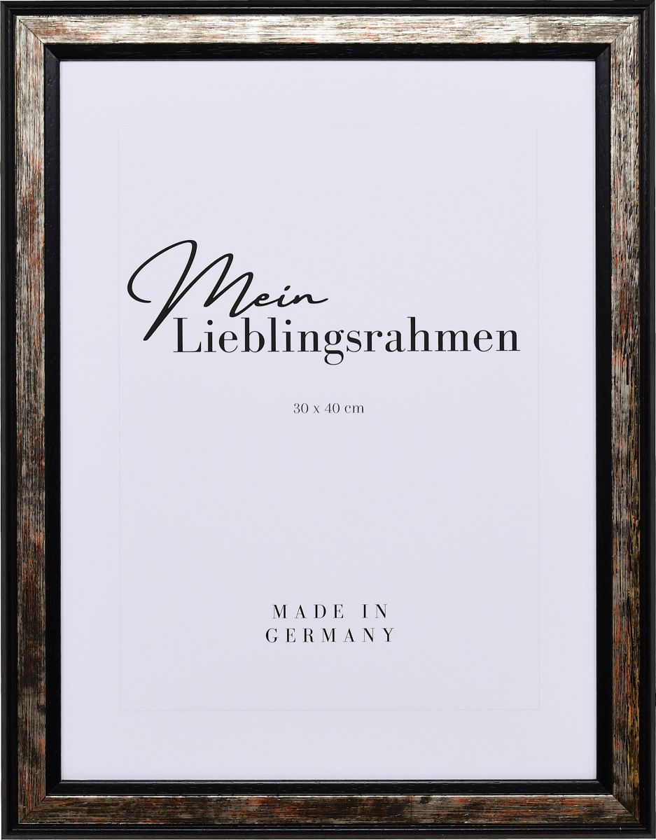 Frontansicht eines schwarzen Bilderrahmens mit Schimmer fÃ¼r Beerdigungen