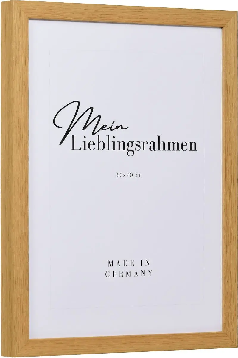 Seitenansicht eines Holzrahmens, in der Farbe Eiche mit natÃ¼rlicher Maserung im Landhausstil