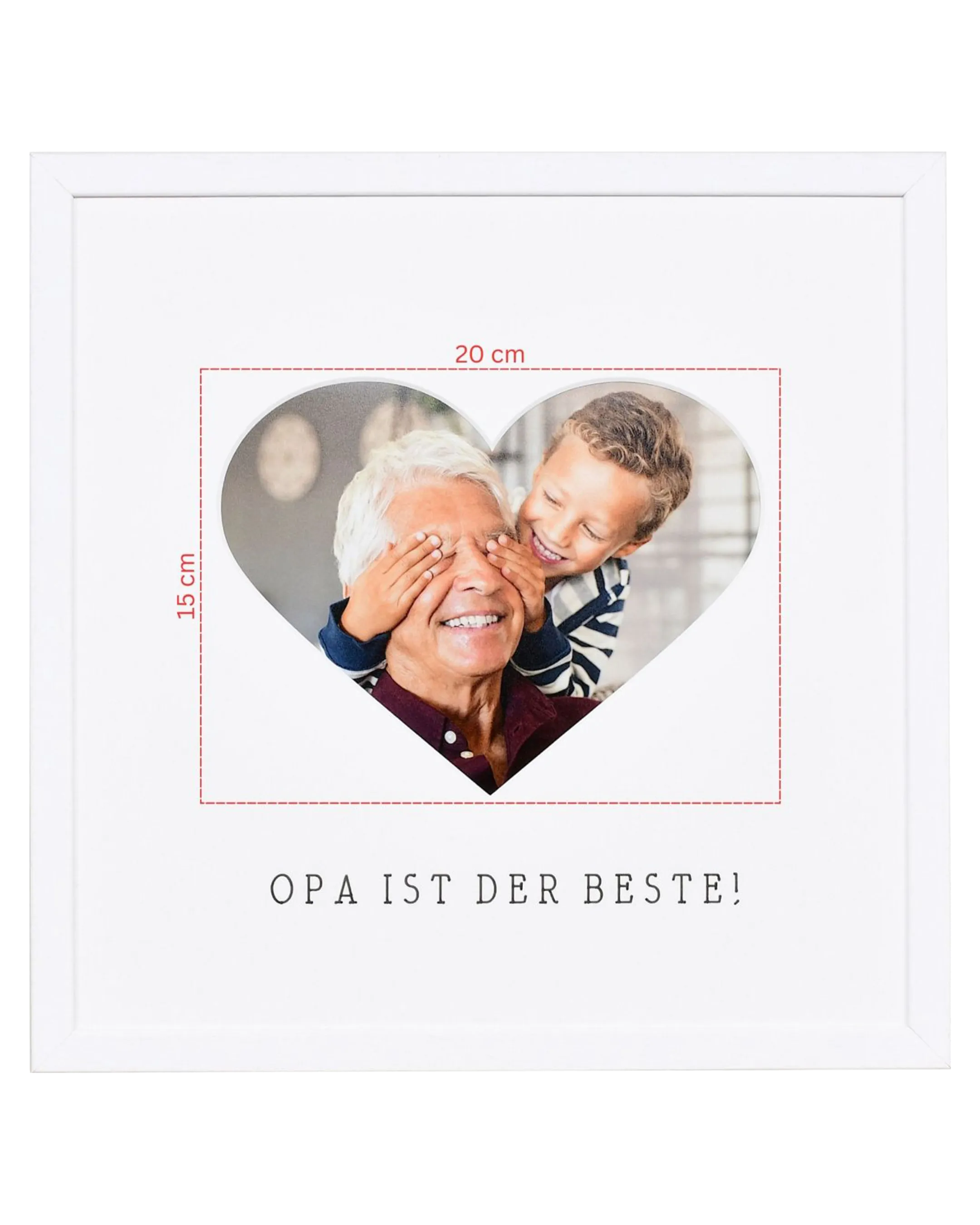 Fotokader hart "Opa" 30x30cm