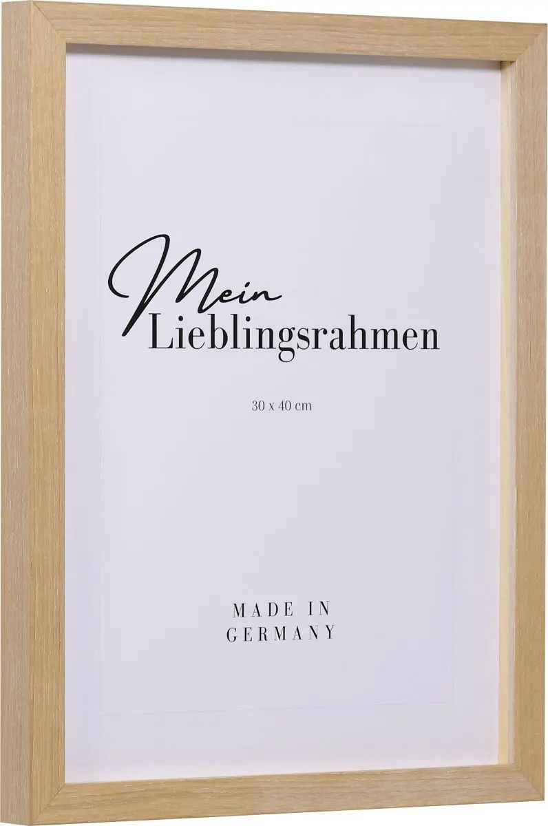 Seitenansicht eines Holzrahmens in der Farbe Kalkeiche mit natÃ¼rlicher Maserung im Landhausstil