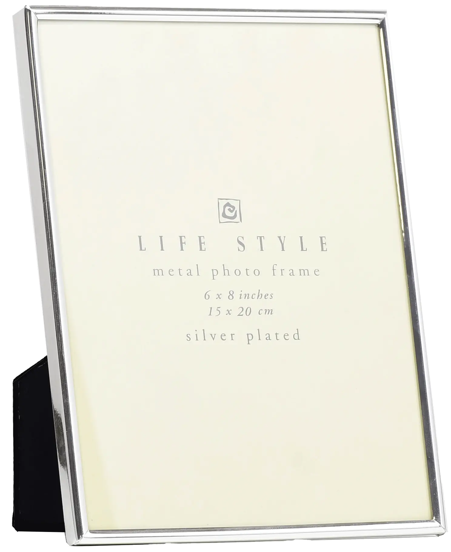 Zijaanzicht van een zilverglanzende, smalle aluminiumlijst met afgerond profiel