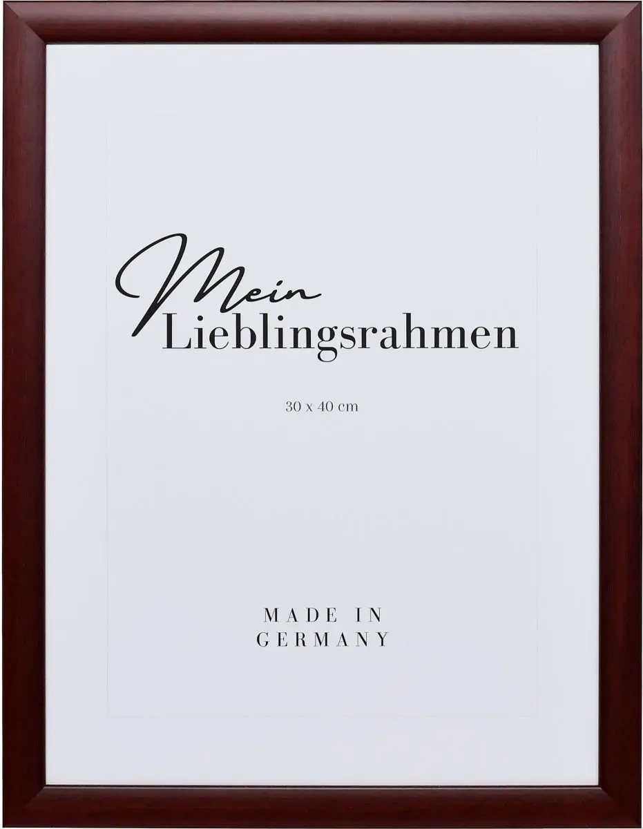 Frontansicht eines roten Holzrahmens mit leicht abgerundeten Kanten