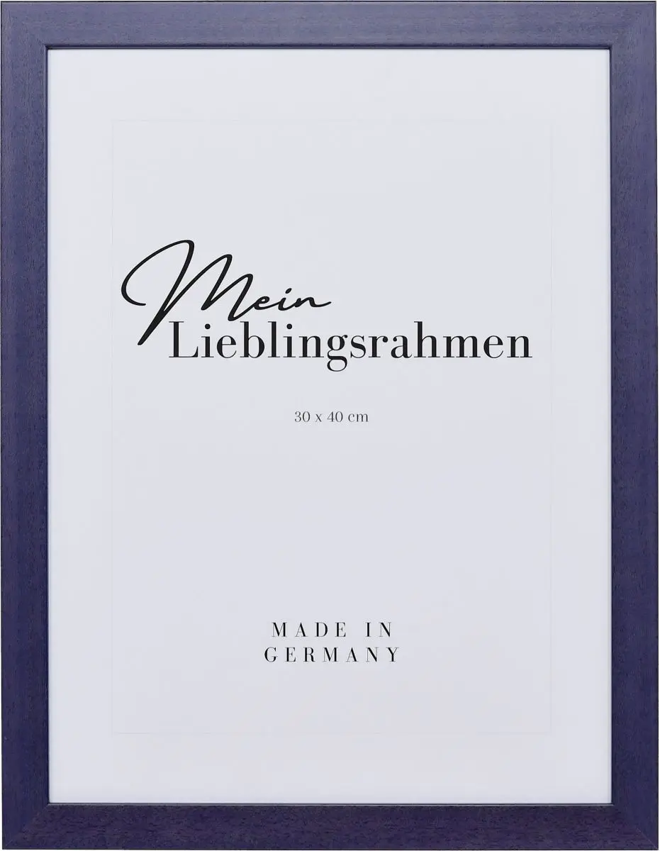 Frontansicht eines fliederfarbenen Bilderrahmens mit sichtbarer Holzstruktur, glatter OberflÃ¤che und kantigem, schlichtem Profil