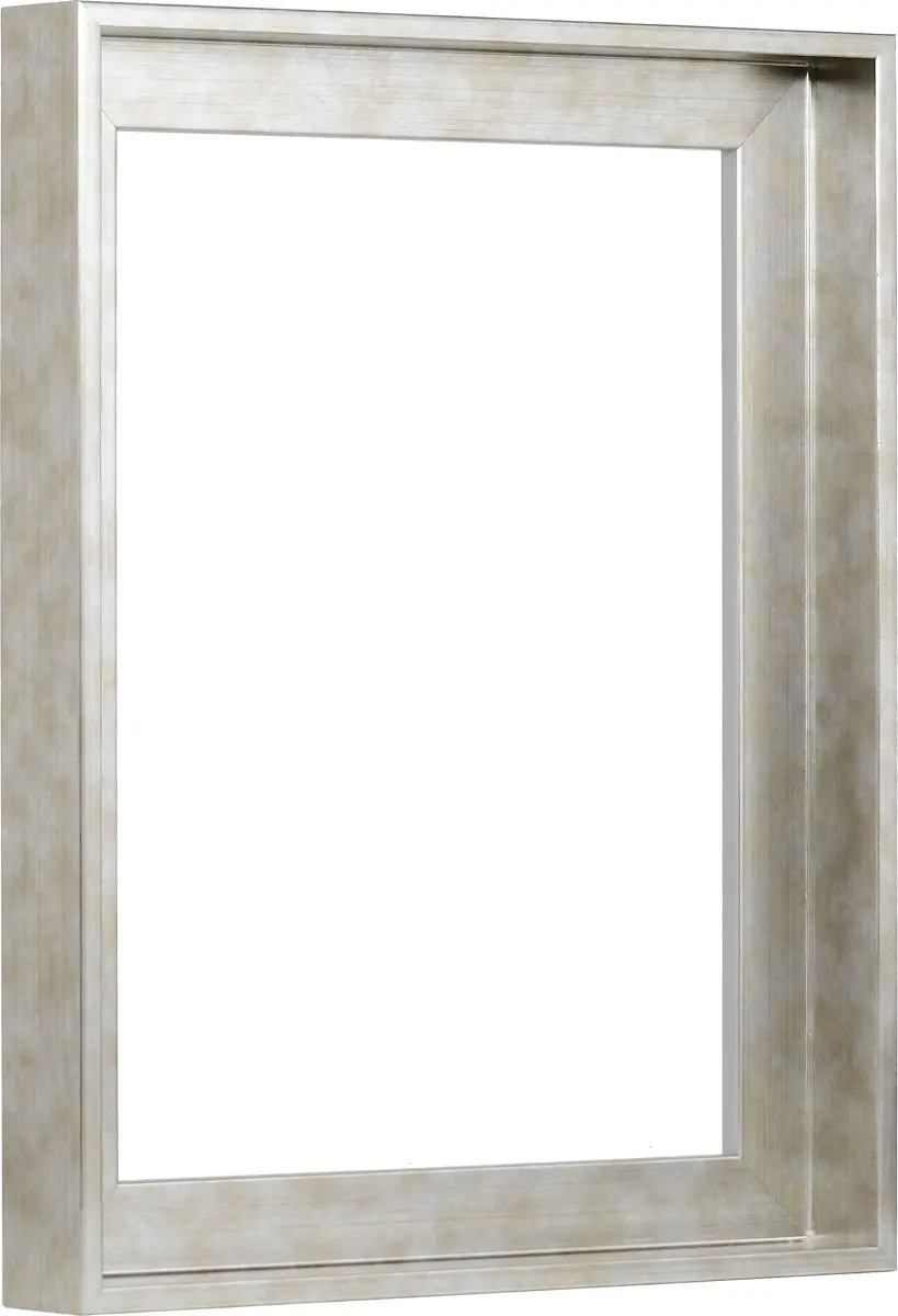Zijaanzicht van een eenvoudige baklijst 30x40 in antiek zilver