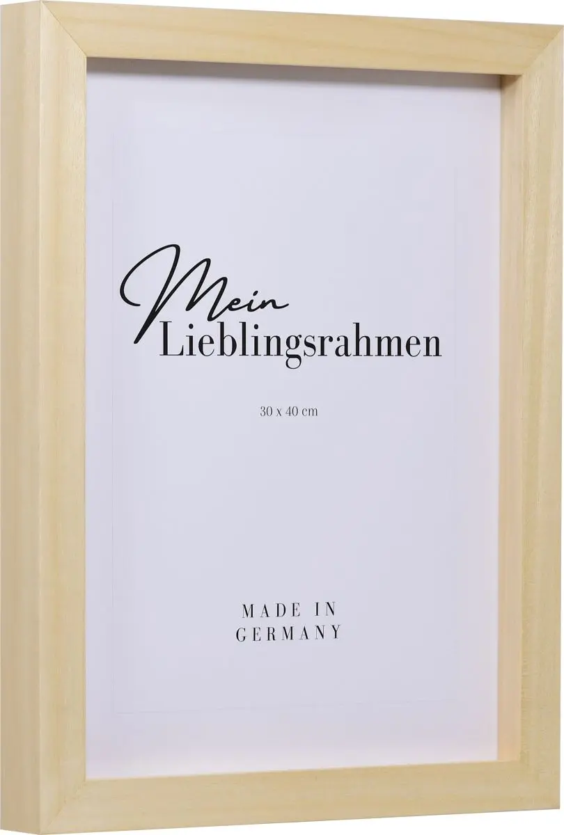 Seitenansicht eines naturfarbenen Bilderrahmens zum selbst bemalen fÃ¼r LeinwÃ¤nde
