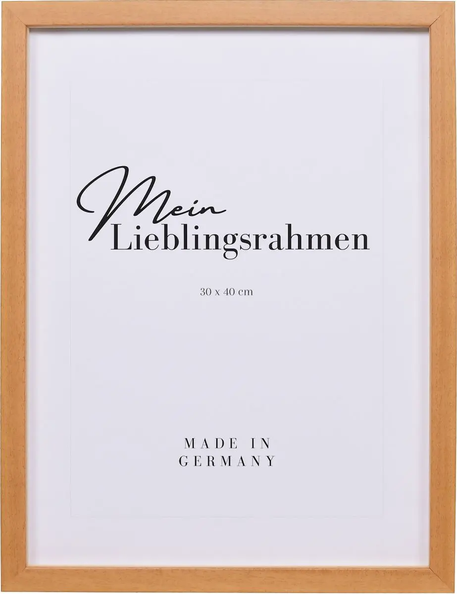 Frontansicht eines honigfarbenen Bilderrahmens mit glatter OberflÃ¤che und schlichtem Design