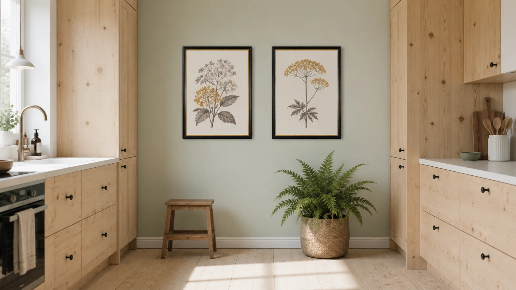 Barok houten fotolijst Pia zwart in een interieur