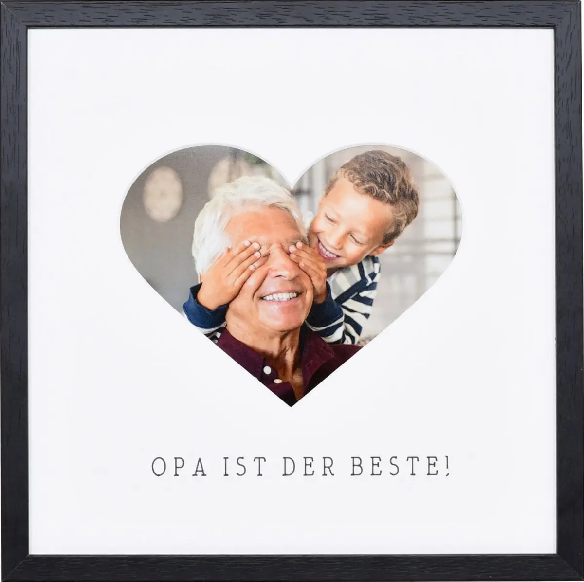 Bilderrahmen mit Herzausschnitt fÃ¼r Opa in der Farbe Schwarz