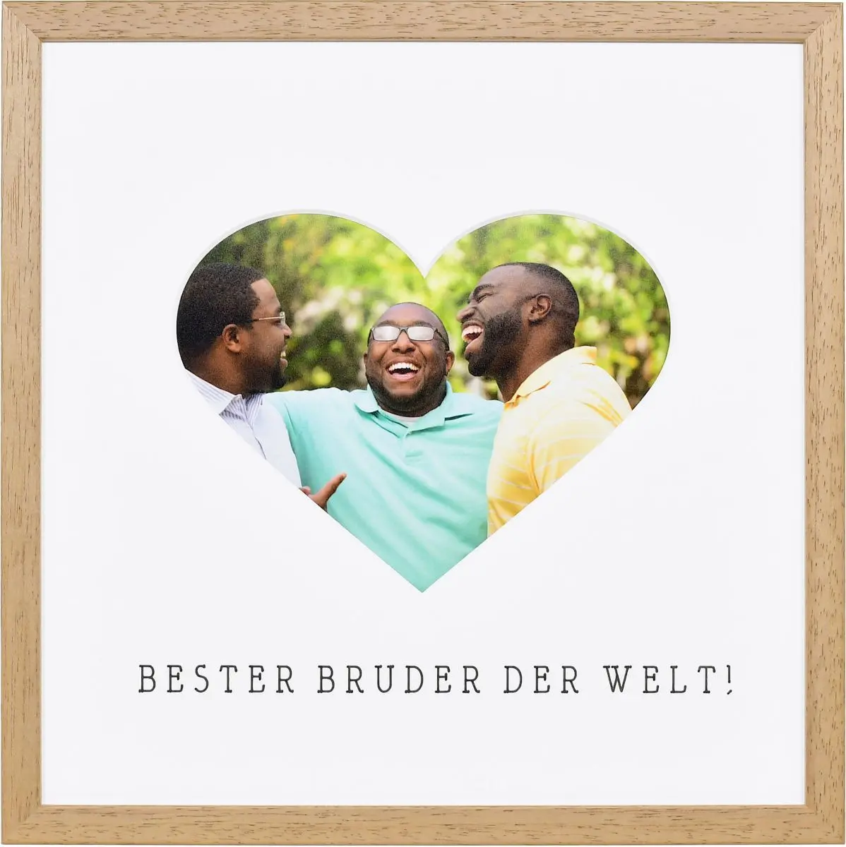 Fotolijst met hartuitsparing voor de beste broer ter wereld in de kleur eiken