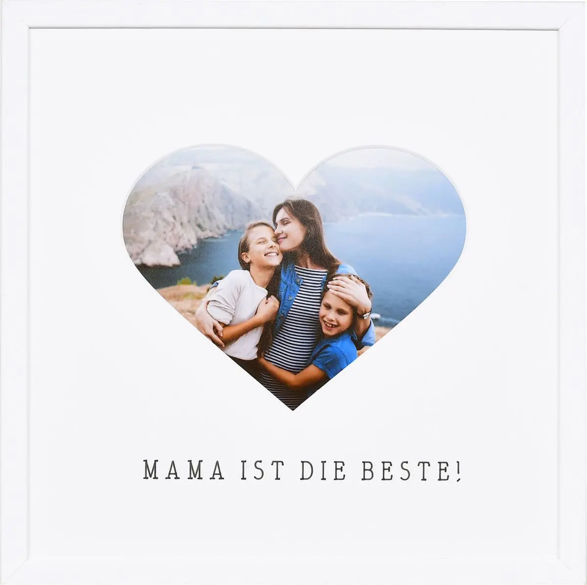 Bilderrahmen mit Herzausschnitt fÃ¼r Mama in der Farbe Weiss
