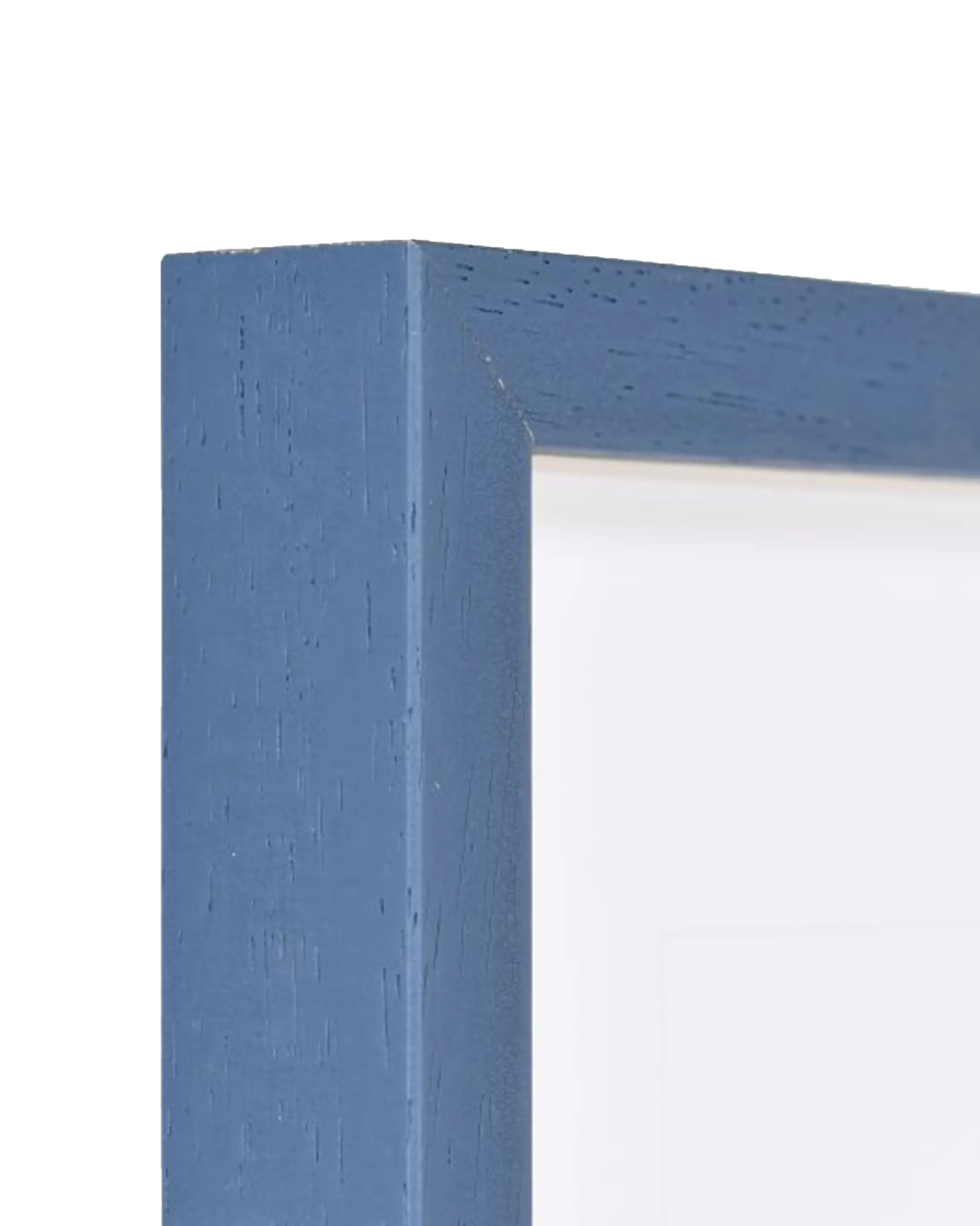 Houten fotolijst Nele met afstandslijst Blauw – detailweergave