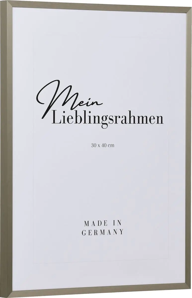 Seitenansicht eines grau gebÃ¼rsteten, matt eloxierten Aluminiumrahmens