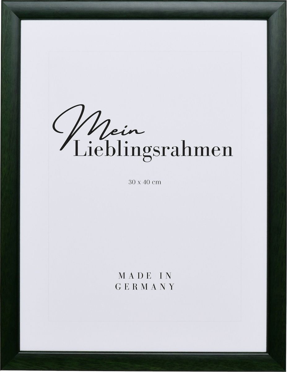 Frontansicht eines tannengrÃ¼nen Holzrahmens mit leicht abgerundeten Kanten