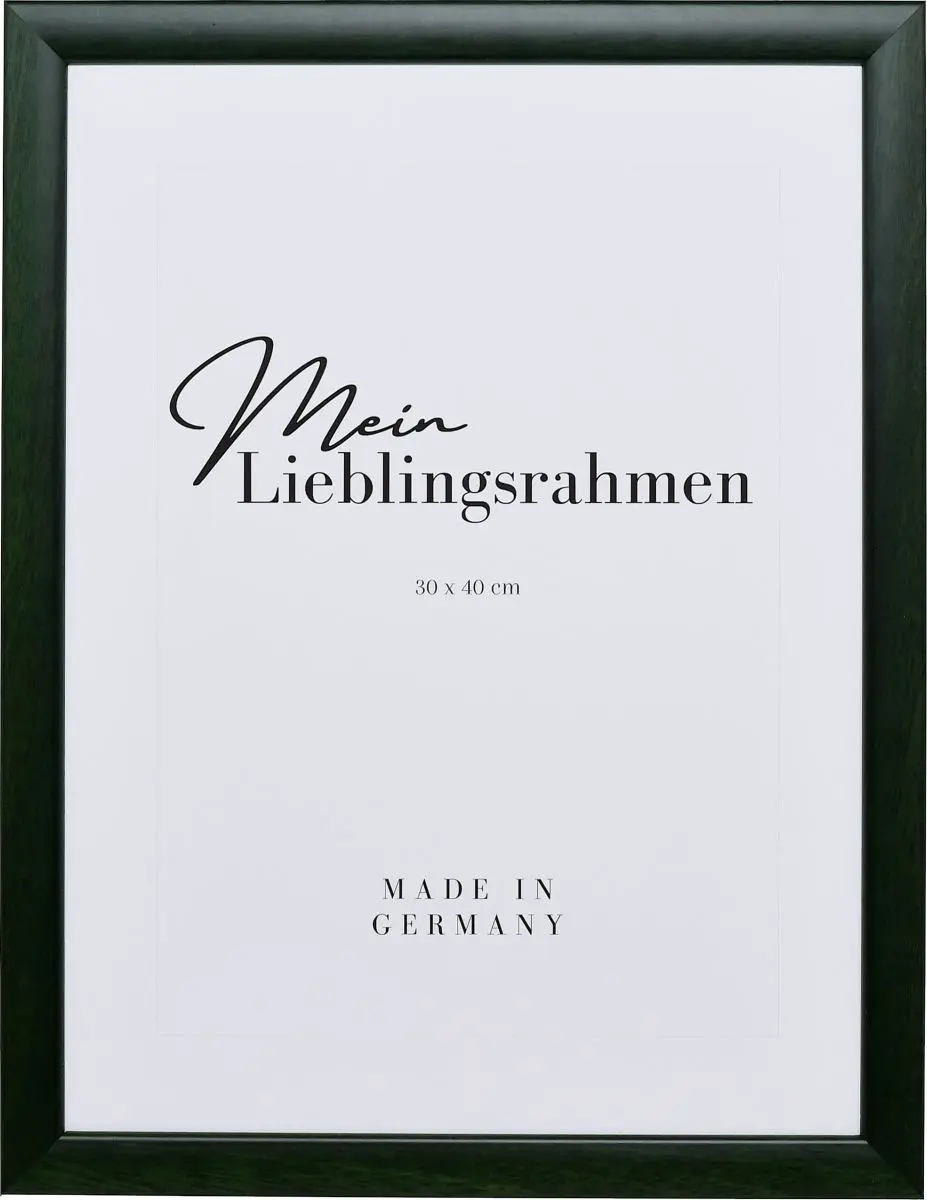 Frontansicht eines tannengrÃ¼nen Holzrahmens mit leicht abgerundeten Kanten