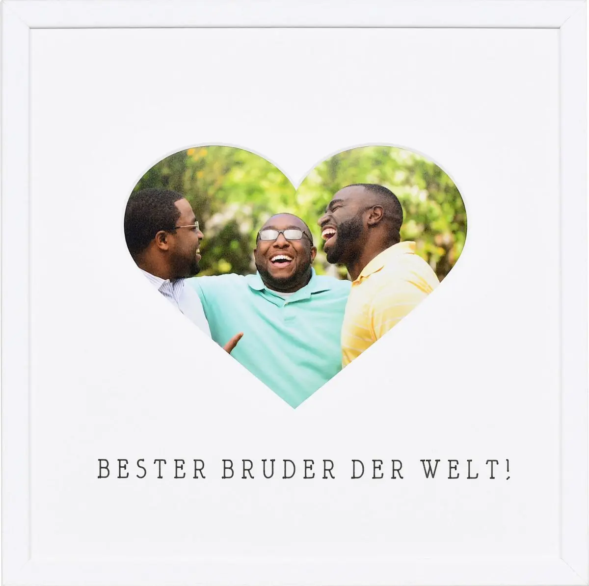 Bilderrahmen mit Herzausschnitt fÃ¼r den besten Bruder der Welt in der Farbe Weiss