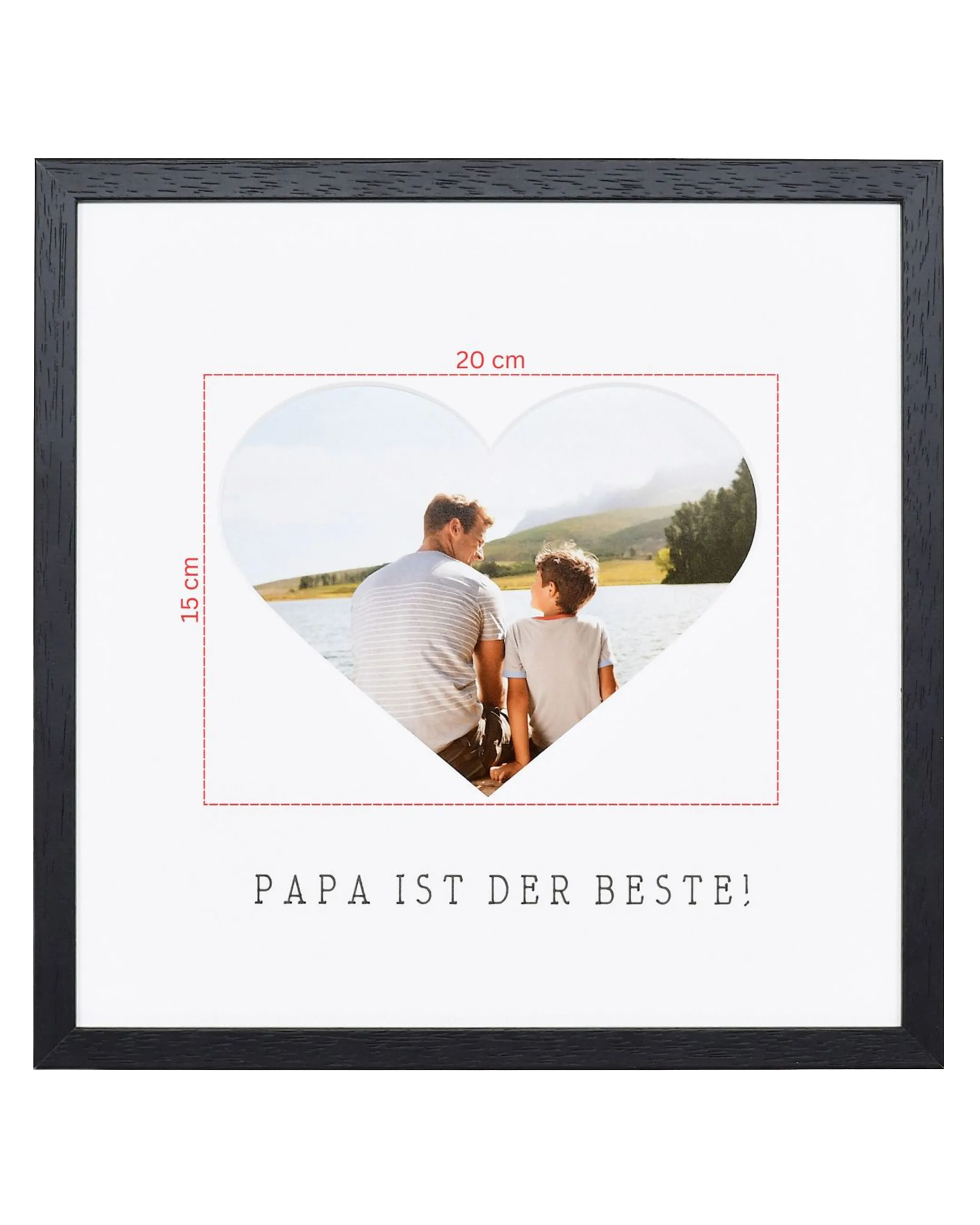 Fotokader hart "Papa" 30x30cm