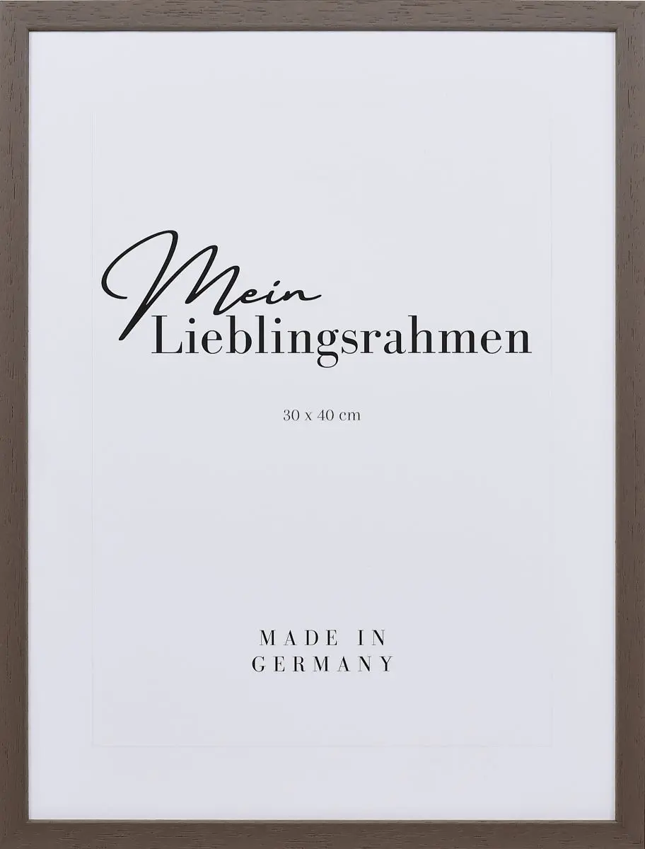 Frontansicht eines braunen Rahmens fÃ¼r Poster