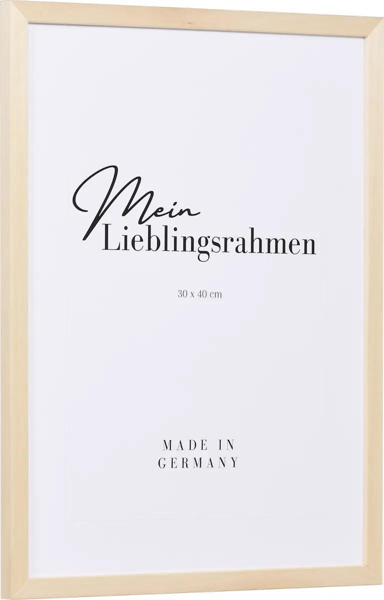Zijaanzicht van een smalle houten lijst van lindehout
